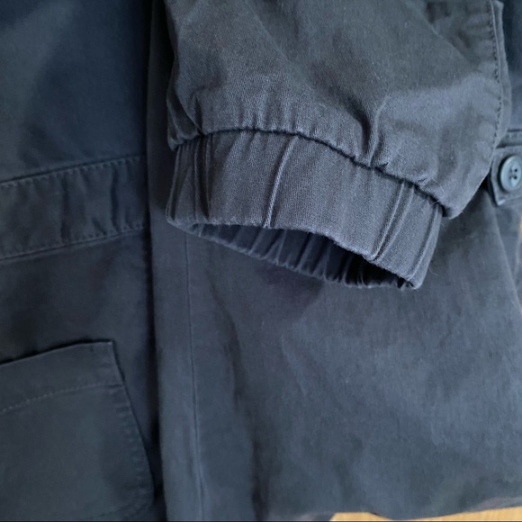 Boys Cat & Jack Long Sleeve Woven Dark Gray Romper Zipper front 5 - Picture 8 of 10